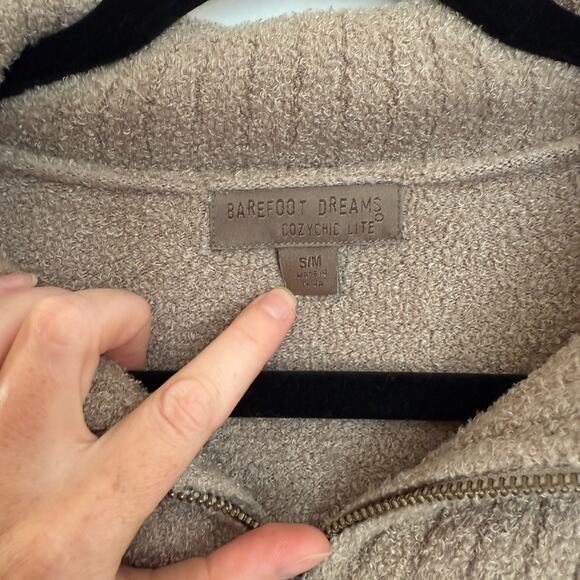 Barefoot Dreams Cozy Chic Lite Half Zip Rolled Edge Pullover Tunic Sweater - Picture 3 of 7